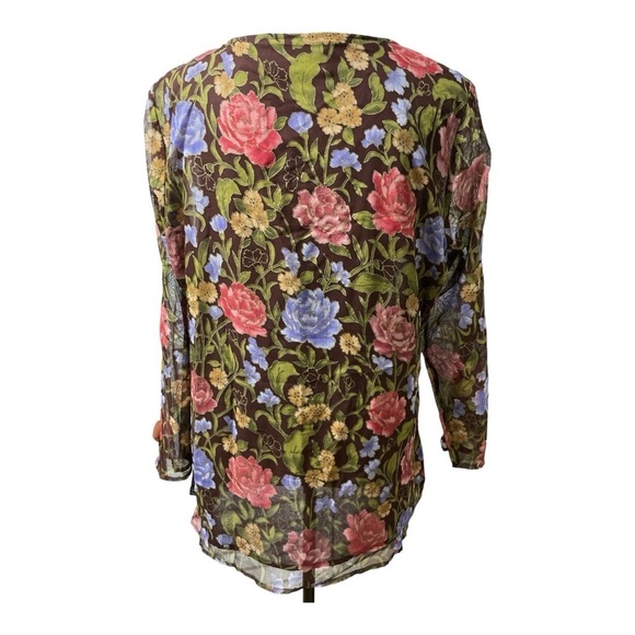 New York City Design Co
100% Silk Floral Button Up
Tunic Top Women size 1X - Picture 3 of 9